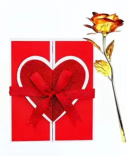 LoveGift Greeting Card, Artificial Flower Gift Set