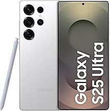 SamsungGalaxy S25 Ultra 5G AI Smartphone (Titanium Whitesilver, 12GB RAM, 256GB Storage), 200MP Camera, S Pen Included, Long Battery Life