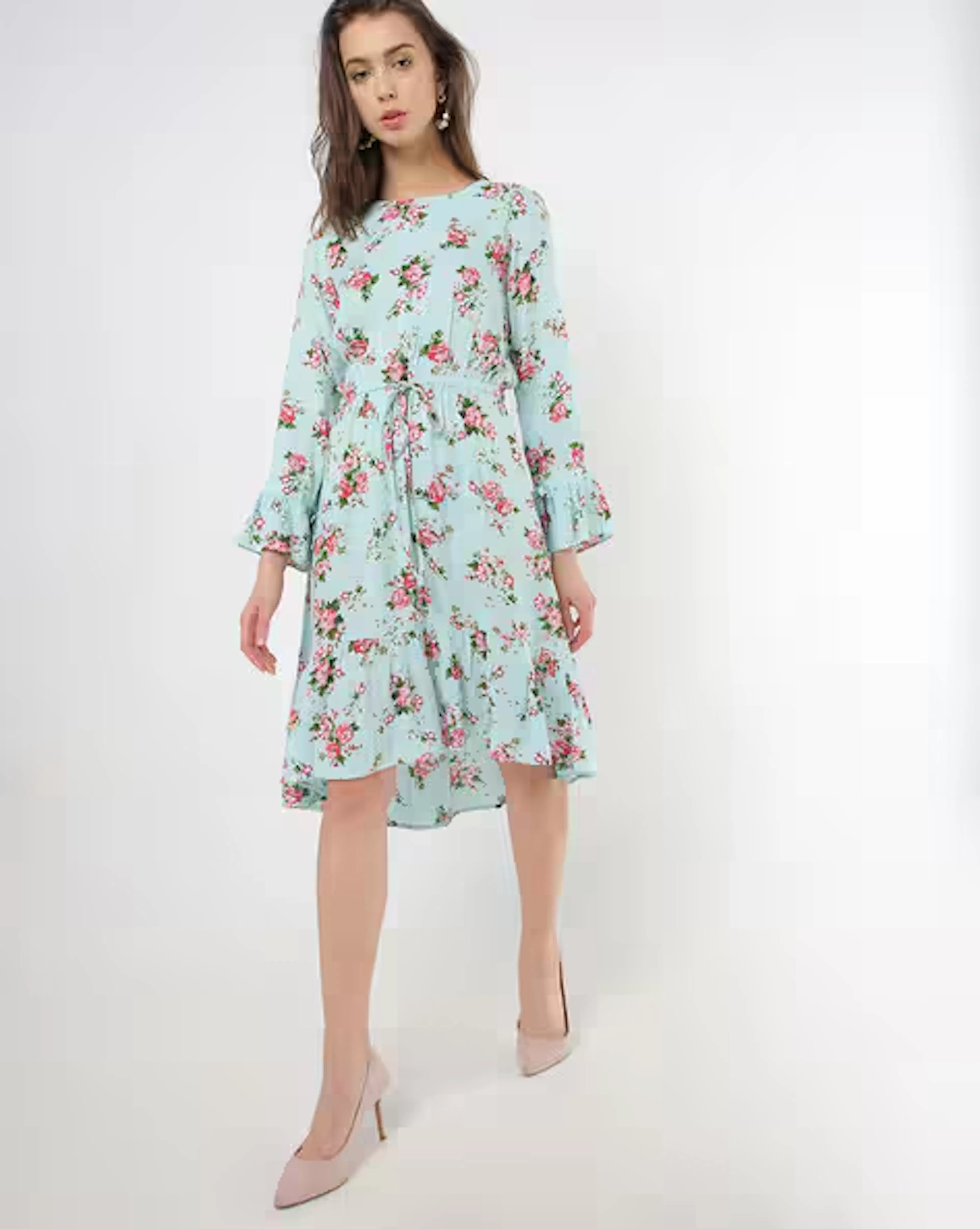Floral Print A-line Dress