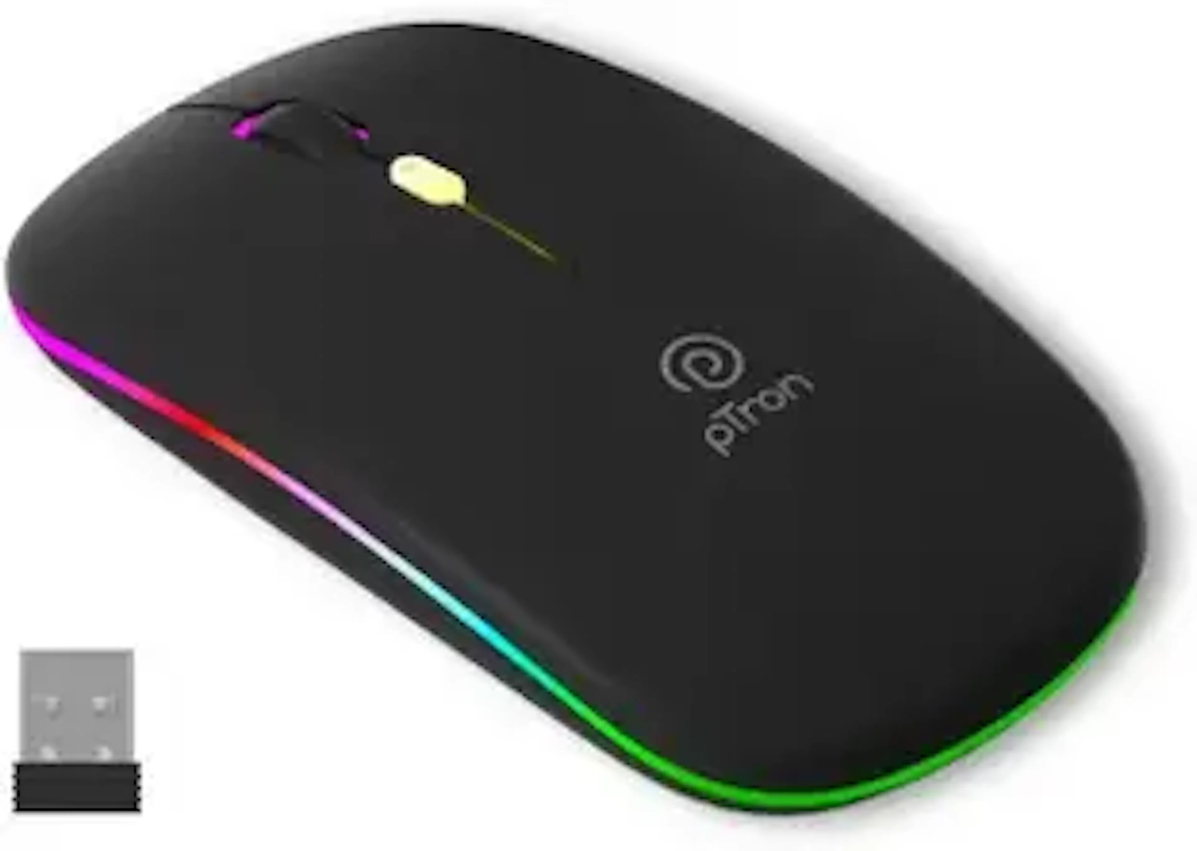 pTron Flick M1 Ambidextrous Optical Mouse High Precision,4 Buttons, Plug&Play With Bluetooth