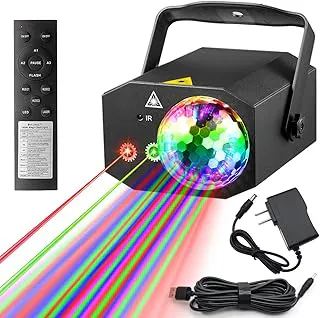 BUCLHOZ Party Lights Dj Disco Ball Light with Pattern Projection and Sound Activated, RGB Colored Strobe Stage Lighting for Parties Indoor Dance Rave Bar Wedding Show Club, Corded Electric, LED, 5 v