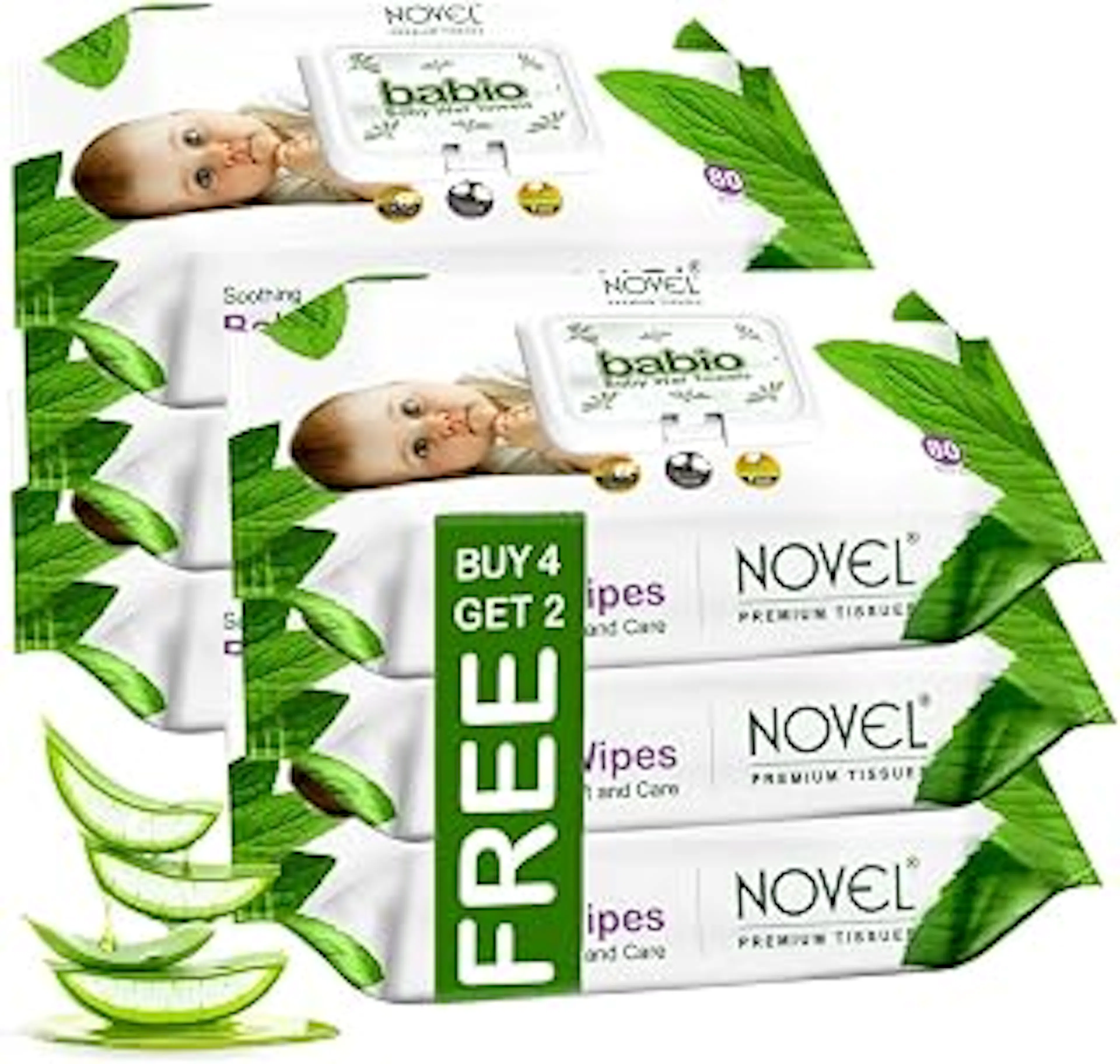 Novel Aloe Vera Baby Wet Wipes 480 Count - Soft Gentle Baby Skin Care Essentials