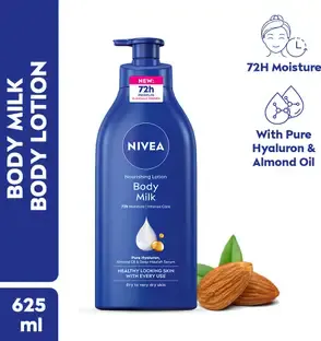 NIVEA Body Milk, Lotion Moisturizer, with Deep Moisture Serum, Hyaluron & Almond Oil