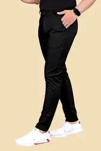 FABAURA Slim Fit Men Black Trousers