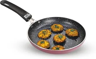 MILTON Pro cook Granito Non Induction Fry Pan, 14 cm, Burgundy, Flame Safe, Dishwasher Safe, Food Grade, Metal Spoon Friendly, Non - Stick, Bakelite Handle, 2 Years Warranty Aluminium