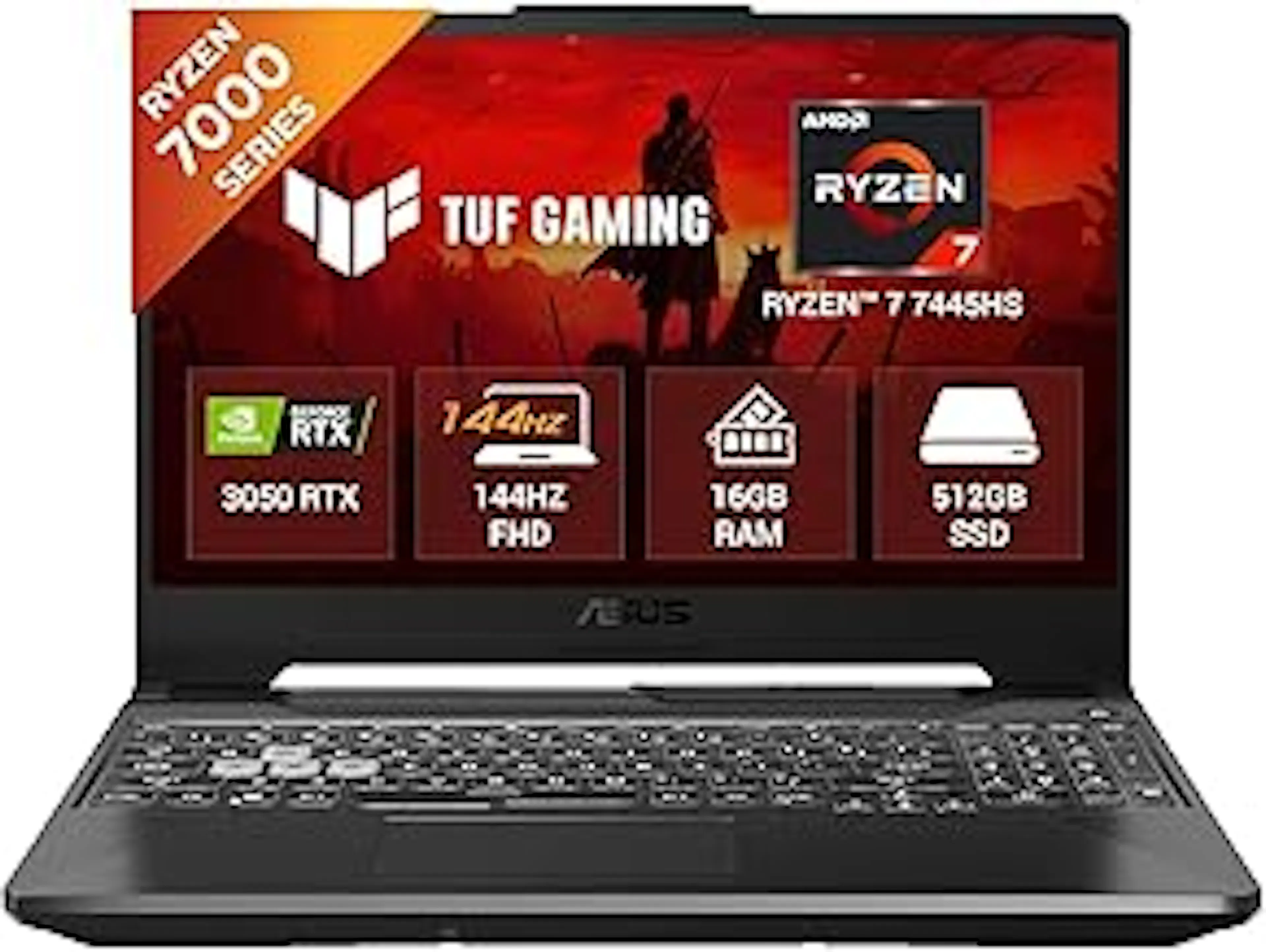 ASUS TUF A15 (2025), AMD Ryzen 7 7445HS,RTX 3050-4GB,75W TGP,16GB DDR5(Upgradeable Upto 64GB) 512GB SSD,FHD,15.6",144Hz,RGB Keyboard,Windows 11,Graphite Black,2.3 Kg FA506NCG-HN199W, Gaming Laptop