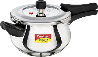 Prestige 3 Litre Stainless Steel Deluxe Alpha Svachh Outer Lid Pressure Cooker | Mini Handi | 10Y Warranty | Deep Lid for Spillage Control | TRIPLY Base | GRS |Gas & Induction Compatible | ISI