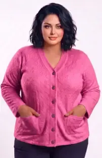 Keshavi Solid V Neck Casual Women Pink Sweater