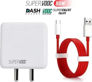 Pandaco 80 W SuperVOOC 7.3 A Wall Charger for Mobile with Detachable Cable