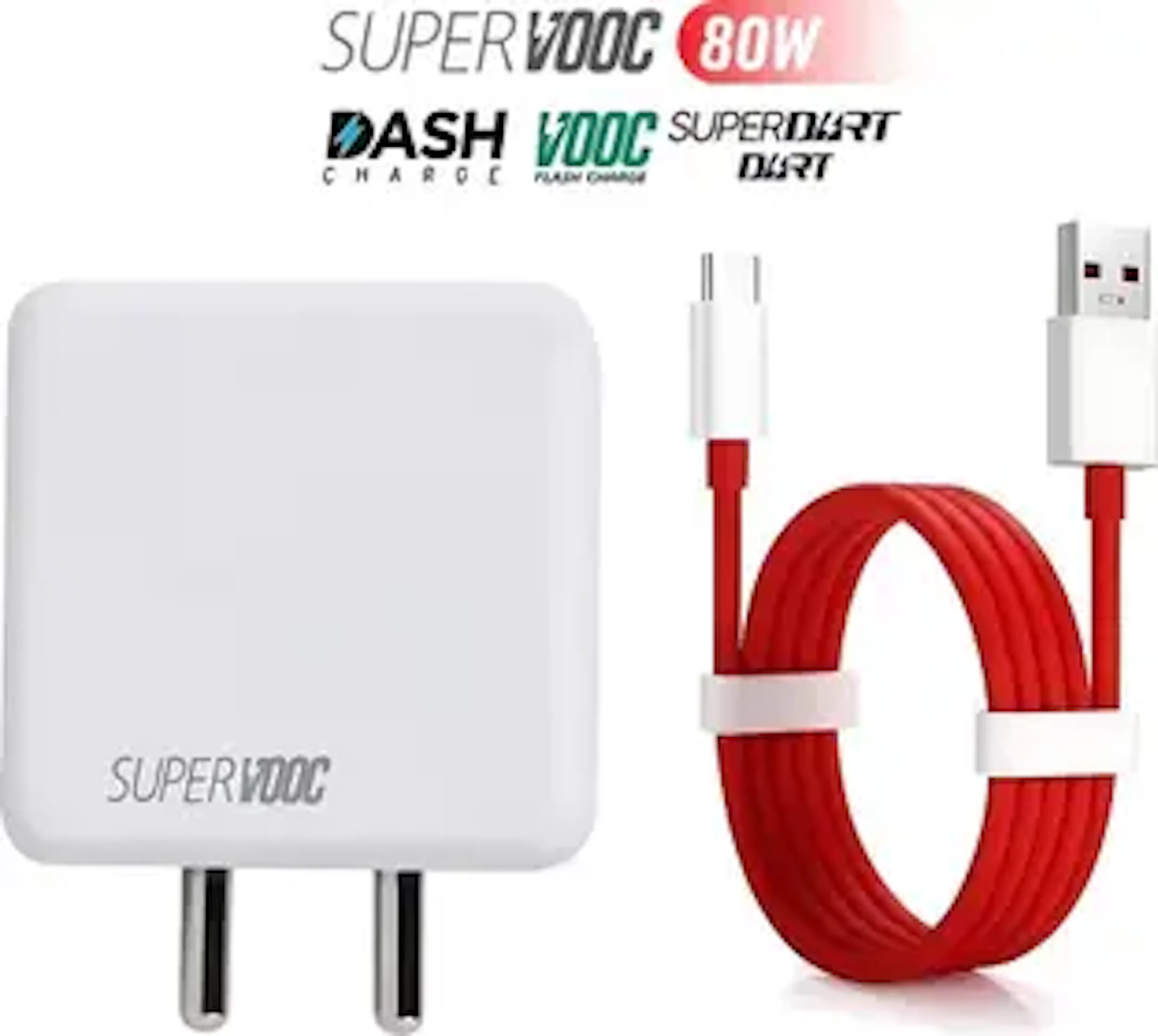 Pandaco 80 W SuperVOOC 7.3 A Wall Charger for Mobile with Detachable Cable