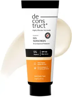 Deconstruct Sunscreen - SPF 50 PA++++ 5% Vitamin C Sunscreen for Oily Skin| Glow sunscreen for women & men