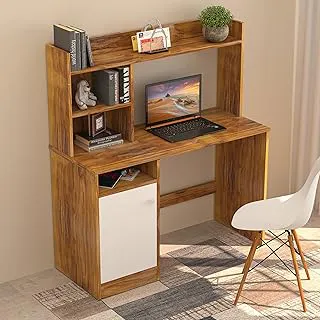 Callas Engineered Wooden Study Table with Hutch & Bottom Storage, Office Work Desk for Laptop Study Computer Table for Home (ST-05-Walnut)