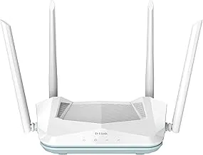 D-Link R15 | WiFi 6 Speed 1500 Mbps |Covers Upto 2500 Sq. Ft.| Dual Band | Gigabit Port| AI Powered Mesh Router |High-Performance |High-Gain Antennas |MTCTE Certified