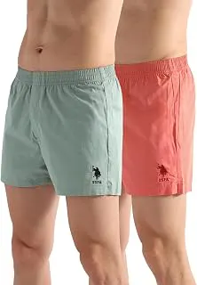 U.S. POLO ASSN.Mens OEX08 Comfort Regular Fit Solid Boxers - Pack of 2