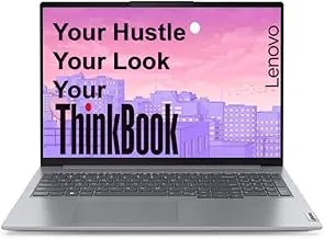 LenovoThinkBook 16, AMD Ryzen 5 7535HS, 16GB RAM, 512GB SSD, WUXGA IPS 16", Windows 11 Home, Office 2024, 1.7kg, 21MWA0BSIN, Backlit Keyboard, Fingerprint, 300 Nits, 1Y Warranty, Aluminium Top Laptop