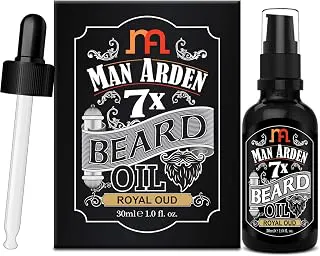 MAN ARDEN7X Beard Oil (Royal Oud), 7 Premium Oils For Beard Growth & Nourishment - 30ml Moisturizing,Softening