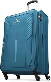 AristocratLarge Skyway Size Soft Check in Spinner Luggage (79 Cm)|Spacious Polyester Trolley with 4 Wheels and Combination Lock|Dazzling Teal Blue|Unisex| 3 Years Warranty