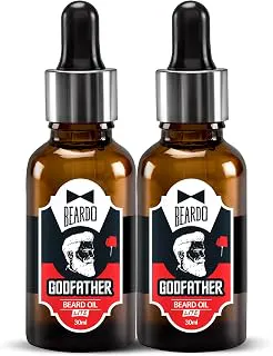 BEARDOGodfather Lite Beard and Moustache Oil (30 ml x Pack of 2) | Beard Oil for men | Non-Sticky, Light; Almond Oil, Aloe vera, Vitamin E, Shiny Nourished Beards Nourishing
