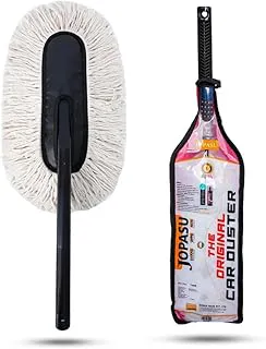 Jopasu Car Duster with Paraffin Wax-Treated Cotton Strands | Scratch-Free Dry Dust Cleaner for Cars | Lint Free Reusable Exterior Cleaning Brush