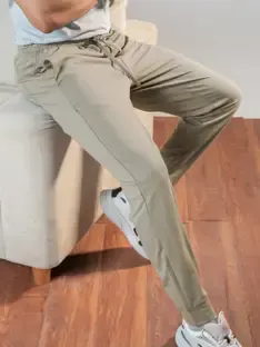 Damensch Solid Men Beige Track Pants