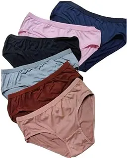 LuvreenaAmazon Brand - LUVREENA® Women Hipsters Panties 100% Super Soft Cotton Hipster Ladies Plain Bright Panty/Innerwear Soft Panties Underwear Combo Pack 3 Or 6 (Colour May Very)