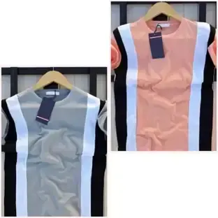 squareretails Color Block Men Pink, Grey T-Shirt