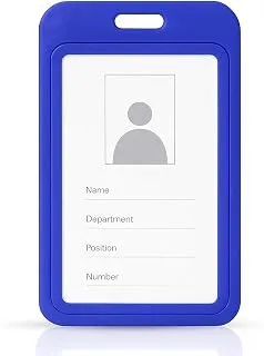EXCEL® Plastic ID Card Holder, Pack of 1 Blue Colour, Double Sides Visible, Waterproof Unisex ID Card Holder Case for Office, School & Colleges