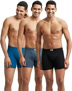 Jockey8008 Men Super Combed Cotton Rib Solid Boxer Brief with Ultrasoft and Durable Waistband_Pack of 3