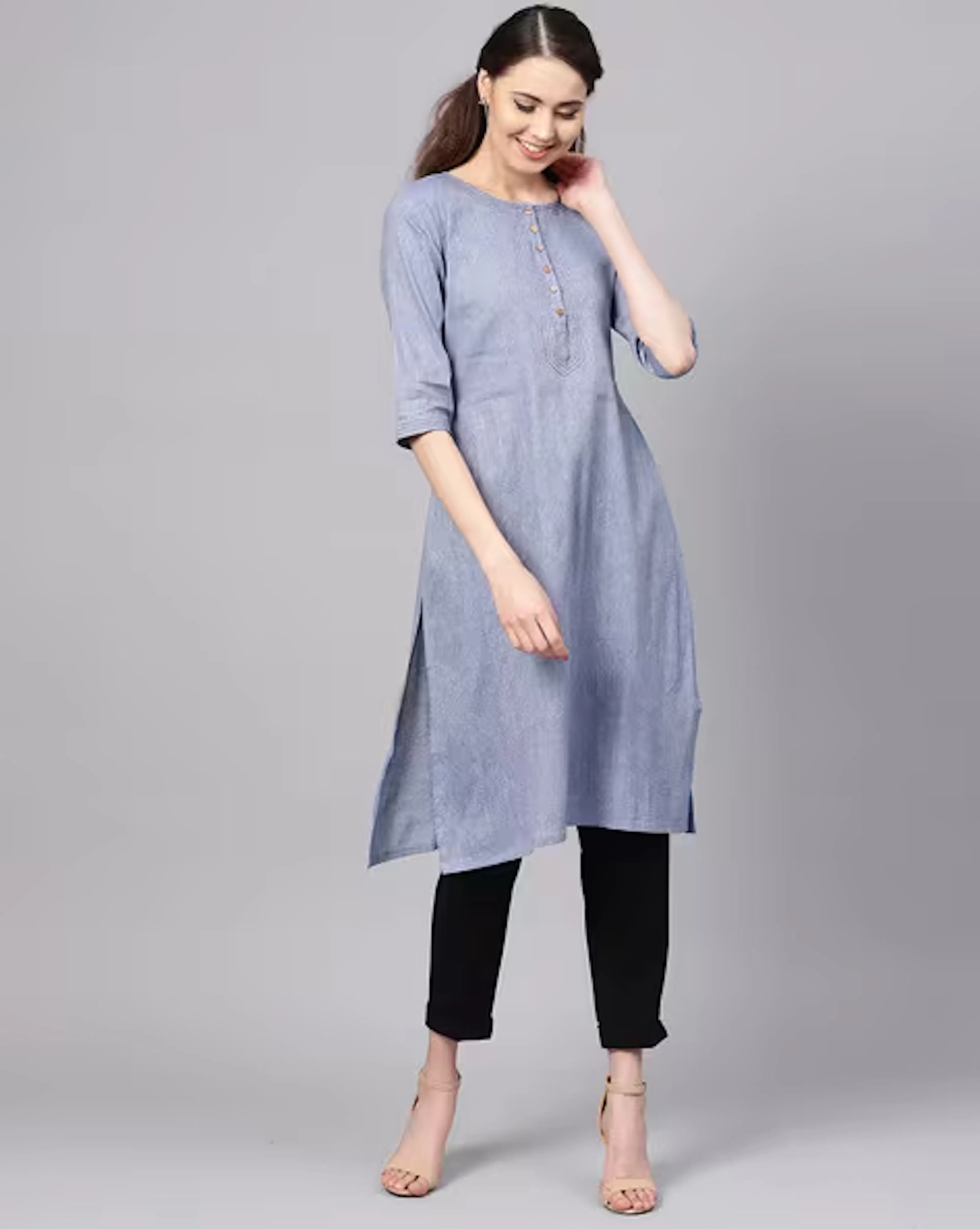 Textured Straight Kurta