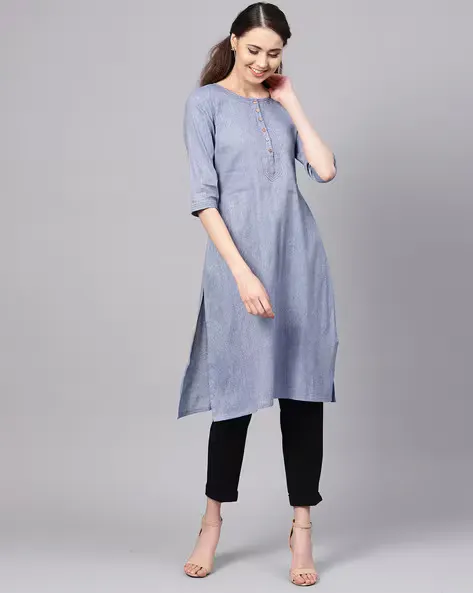 Textured Straight Kurta