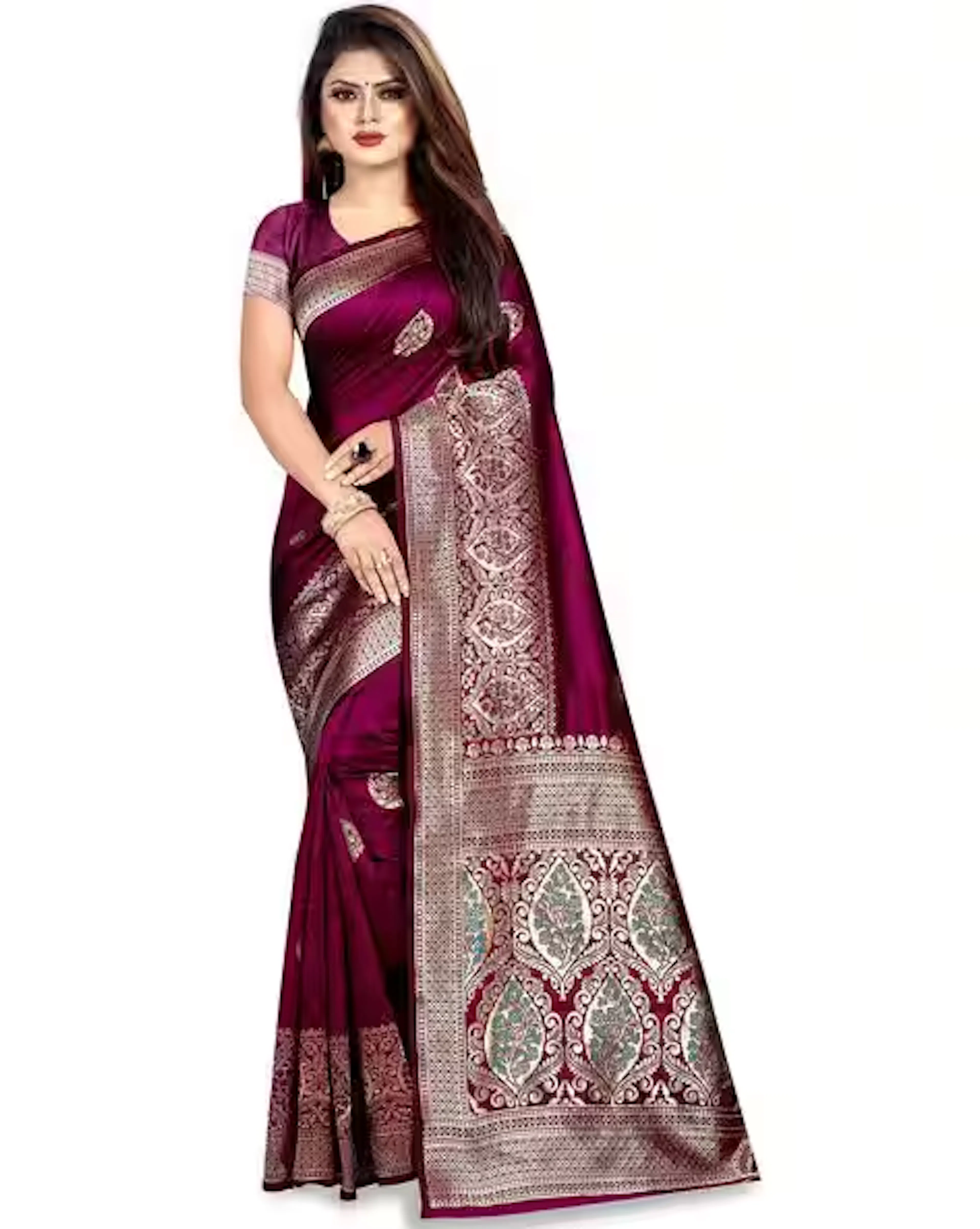 Floral Saree with Blouse Piece