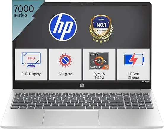 HP 15 AMD Ryzen 5 7520U Laptop with 512GB SSD
