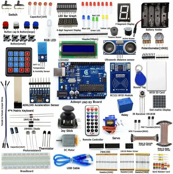 Electronic Components Starter Kit Compatible with Arduino IDE