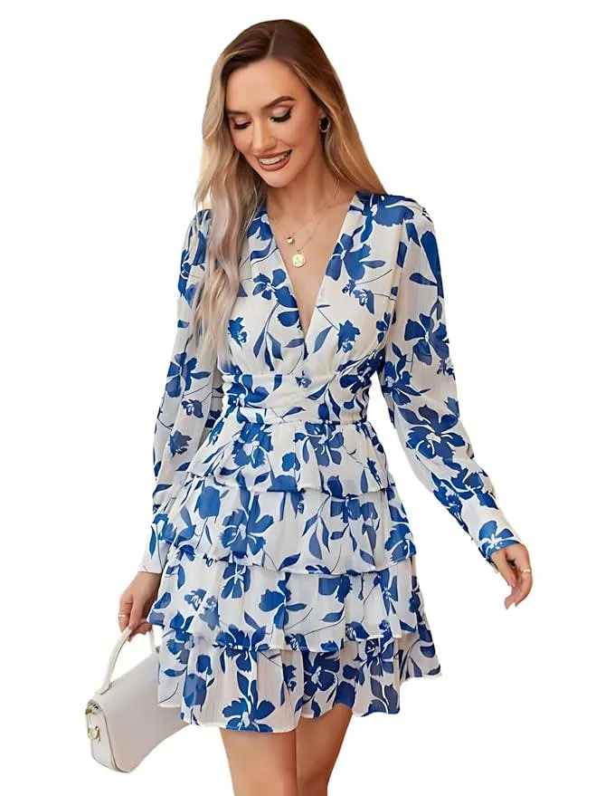 Women’s Floral Above Knee One Piece Dress – Stylish Casual Fashion Wear