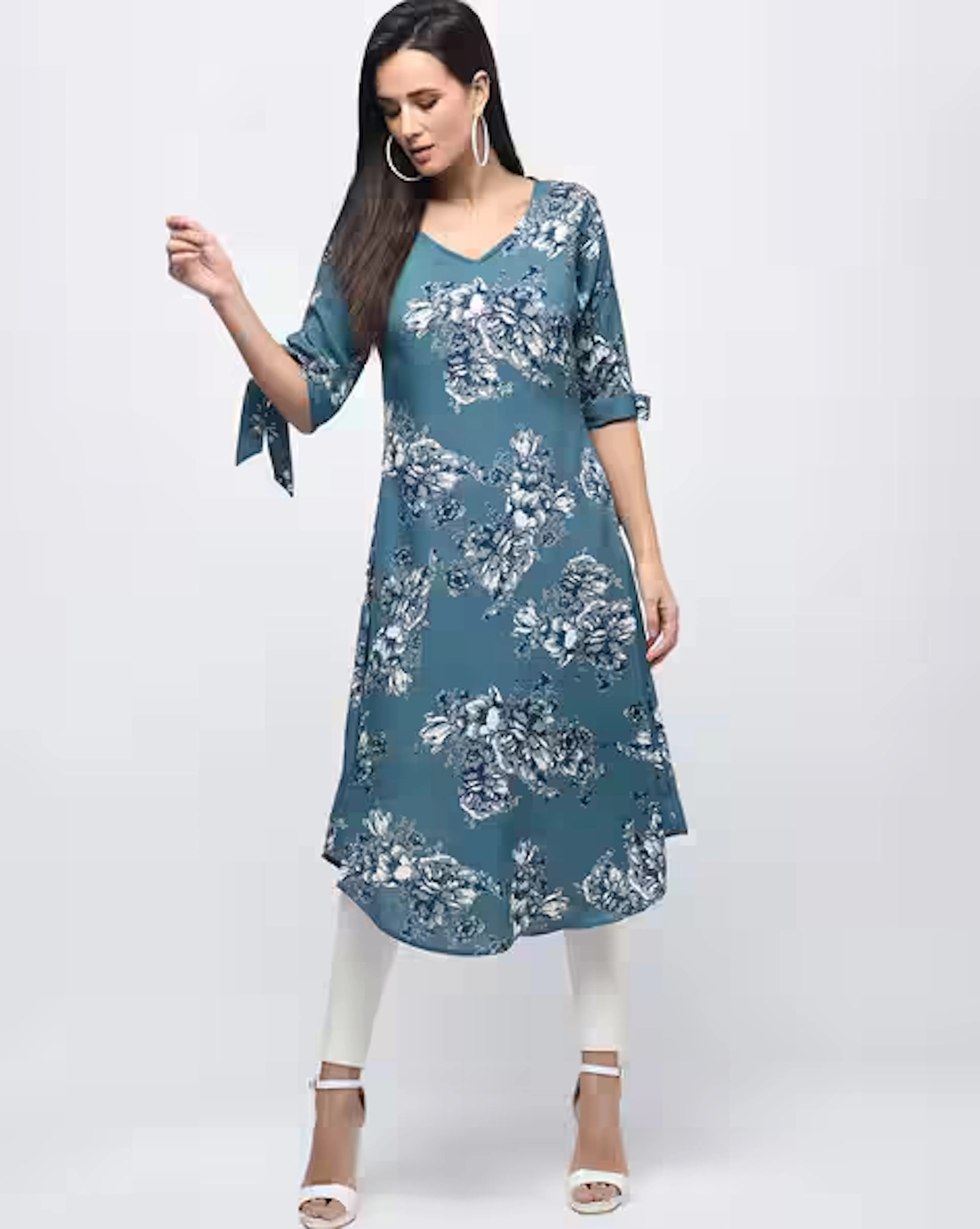 Floral Print Straight Kurta