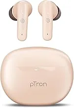 pTron Bassbuds Astra in-Ear TWS Earbuds w/Stereo Sound, 34Hrs Playtime, Stereo Calls, Custom EQ, Mobile App, BTv5.3 Headphones, Touch Control, Voice Assistant, Type C Charging & IPX4 (Brown)