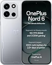 OnePlusNord 6 | 12GB+256GB | Quick Silver | Snapdragon 8s Gen 4 | Segment's First Stable 165FPS Gaming | Segment's Largest 9000mAh Battery | Most Complete IP Rating | Personalized AI