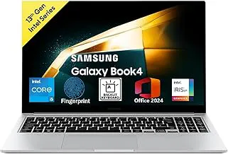 SamsungGalaxy Book 4 15.6" Full HD | Intel Core i5 1335U | 16GB RAM | 512GB SSD | Win 11 Home | MS Office'2024 | Fingerprint Reader | Intel Iris XE Graphics | Backlit Keyboard |NP750XGJ-LS6IN |Silver