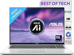ASUSVivobook 16, Smartchoice, Intel Core Ultra 5 Series 2, 16GB RAM, 512GB SSD, FHD+ 16", Windows 11, Office Home 2024, Silver, 1.88kg, X1607CA-MB142WS, Intel iGPU, M365 Basic (1Year)* Laptop