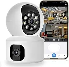 Dr Vision 5MP Indoor WiFi Smart CCTV Camera for Home | 1080p HD | Color Night Vision | Motion Detection | Two Way Audio | Wireless Home Security Camera with Mobile App V380 Pro (CV Dual Lens)