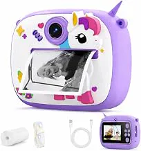 Kids Instant Print Camera – Mini Digital HD Photo & Video Camcorder with Games | Fun Learning Toy for Boys & Girls Ages 4-18 | Includes 2 Print Rolls – Ideal Gift for Kids