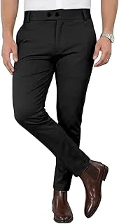 MehrangMen's Stretchable Stretchable Formal Pant Trousers | Stylish Slim Fit Men's Wear Trousers for Office or Party | Polycotton Knitted Fabric