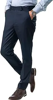 Jack and JiniFormal Pant with Expandable Waist for Men. Regular Fit, Flat Front, Premium Lycra Fabric for Office, Party and Casual Wear