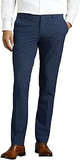 Louis PhilippeMen's Slim Fit Mid Rise Premium Fabric Checks Formal Trouser