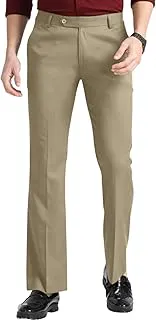 GRECIILOOKSMen's Formal Cotton Blend Trousers, Slim Fit Office Wear Pants with Button Closure, Wrinkle Resistant Smart Casual Workwear Bottoms