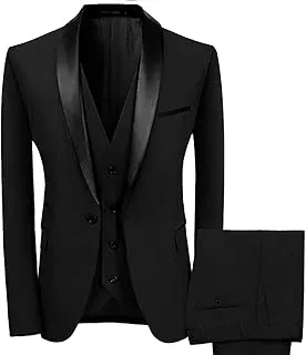 DhingraMens Slim Fit Tuxedo 3pcs Suit