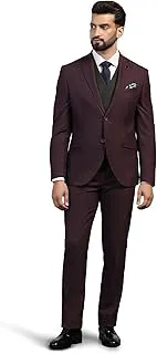 BlackberrysMen Poly-Blend Textured Slim Fit Blue Suit