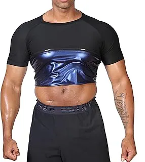 REMEBSWEATSauna Sweat Suits Shirt for Men Sweat Suit Compression T-Shirt Workout Sports Shapewear Gym Exercise Jacket