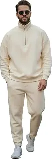 Mack JonneySolid Half Zipper Track Suit for men | Co-ord Set | Warm Fleece Tracksuit Set | Full Sleeve Sweatshirt