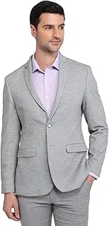 Park AvenueMen Super Slim Fit Structure Pattern Terylene Rayon Blend Notch Lapel Full Sleeve Formal Blazer